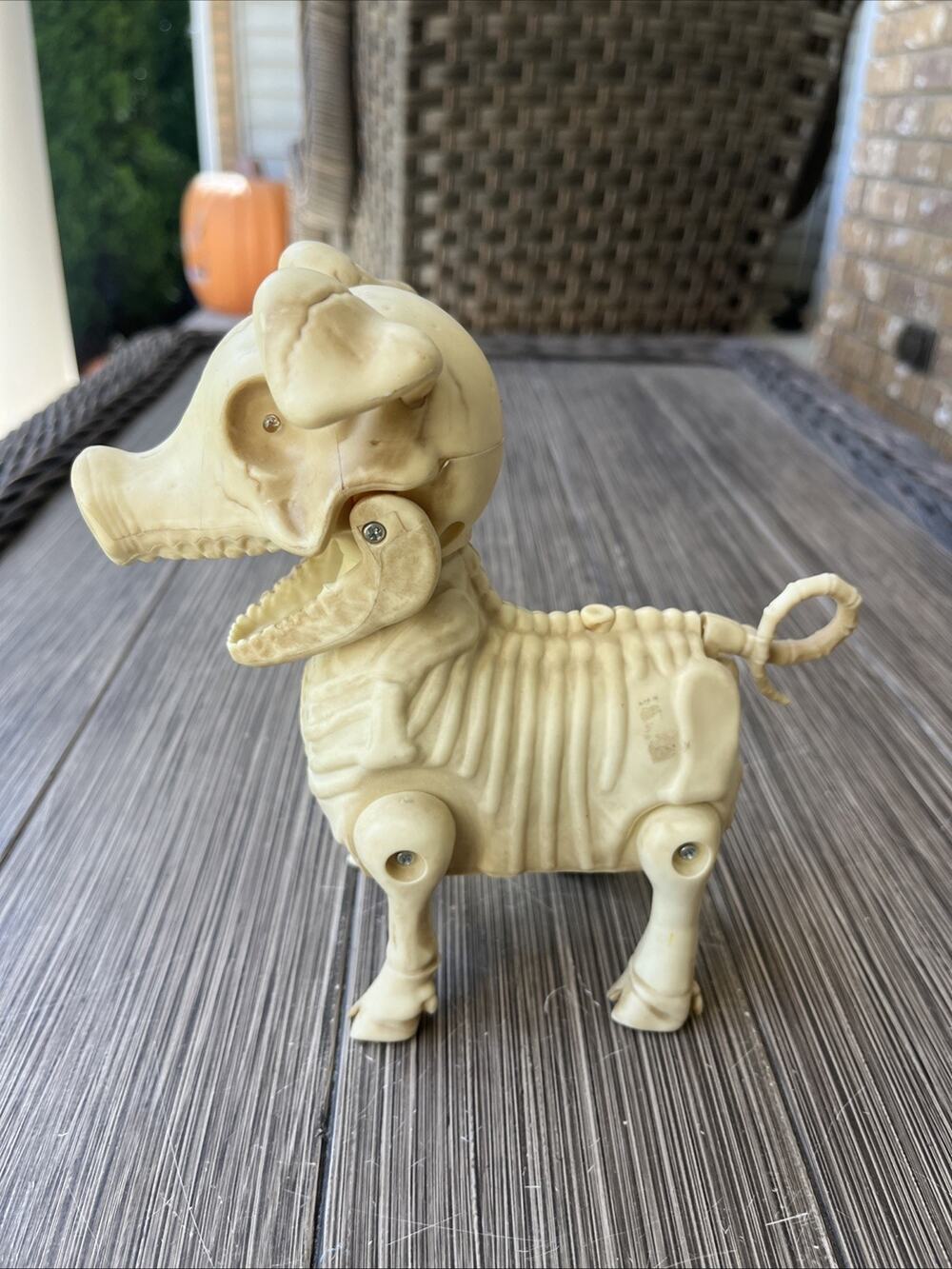 Halloween Spooky Village Animated Pig Animal Skeleton Decor Decoration